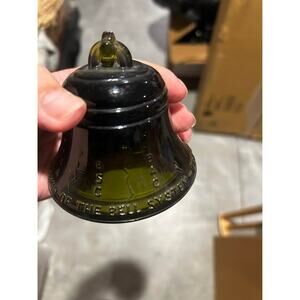 Vintage 1984 Bell Telephone System Commemorative Glass Bell Paperweight  green